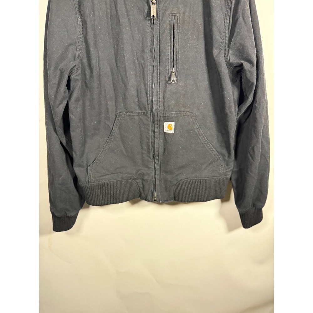 Carhartt Rugged Flex Bomber Jacket Womens Small Black Canvas Full Zip 102524-W - Picture 3 of 8